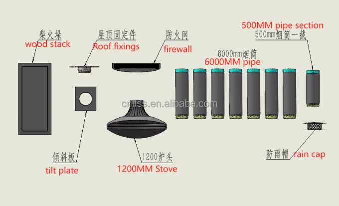 लकड़ी का निलंबित काले फायरप्लेस जलन छत फायरप्लेस इनडोर स्टील कस्टम 7