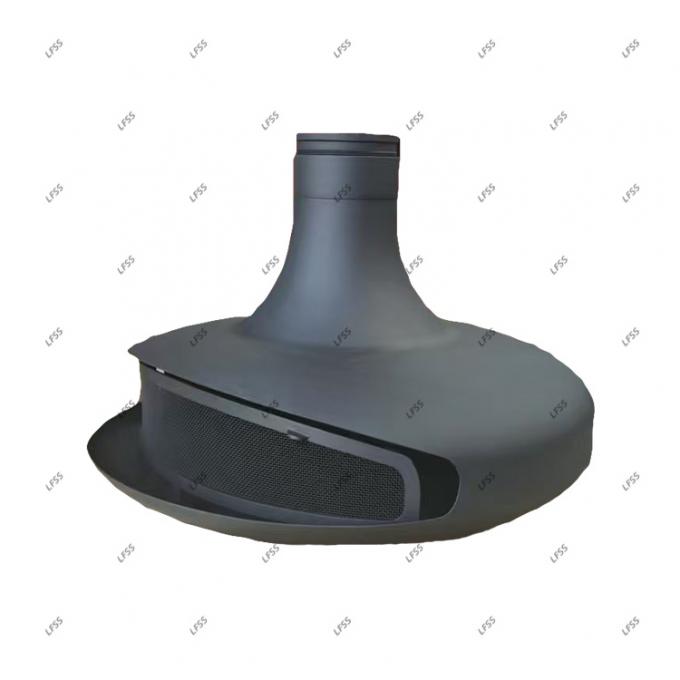 लकड़ी का निलंबित काले फायरप्लेस जलन छत फायरप्लेस इनडोर स्टील कस्टम 22