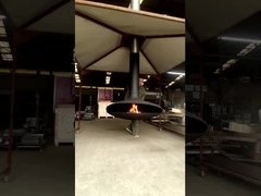 इंडोर हीटर सस्पेंडेड वुड बनिंग फायरप्लेस और सीलिंग हैंगिंग फायरप्लेस