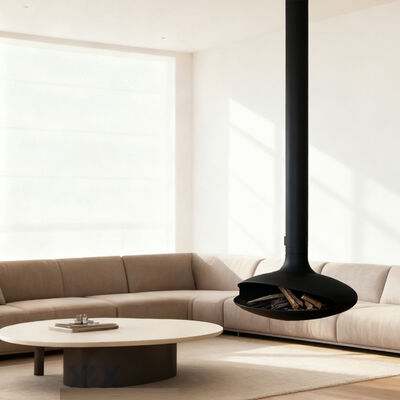 Freestanding wood burning fireplace indoor steel stove heating decorative round opening fireplace